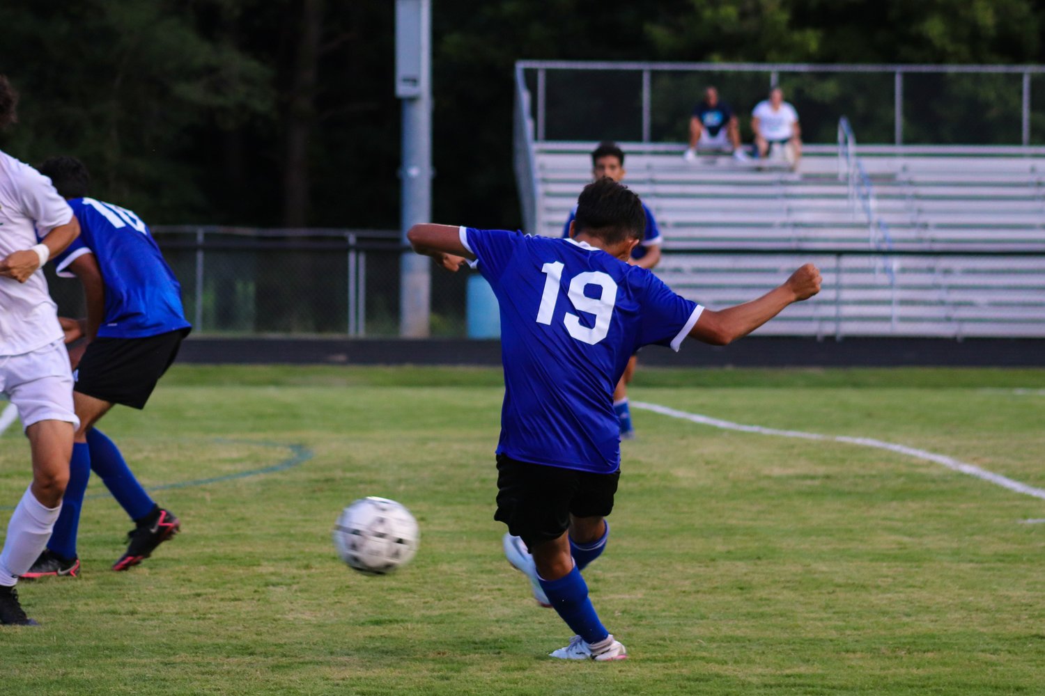 Jordan-Matthews senior Alexis Ibarra (19) takes a shot in in the Jets' 4-1 season-opening win over Northwood last Thursday in Siler City. In total, J-M had 14 shots on goal.